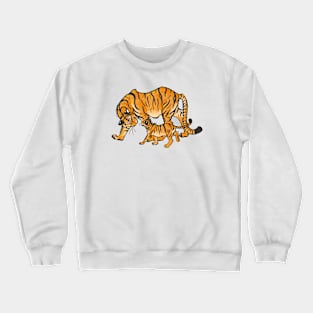 Illustrated Tiger Mama & Cub Crewneck Sweatshirt